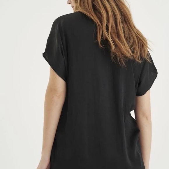 Yellow Inwear Blouse - Short Sleeves V-Neck - Picture 12 of 15